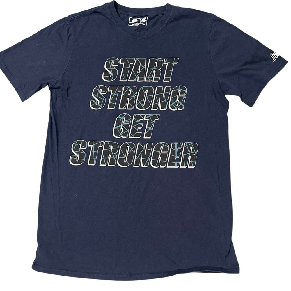 New Balance Mens “Start Strong Get Stronger” short sleeve crewneck tshirt lg.